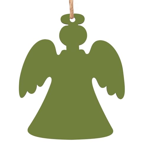Engelsförmige Weihnachts-Holzornamente – solide dunkelgrüne hängende Dekorationen für Weihnachtsbaum-Party – ideal für Zuhause, Wände, Türen, Fenster Engelsförmige Weihnachts-Holzornamente – solide dunkelgrüne hängende Dekorationen für Weihnachtsbaum-Party – ideal für Zuhause, Wände, Türen, Fenster von SamLng