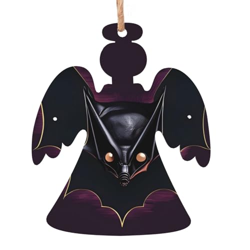 Engelsform Weihnachten Holz Ornamente - Schwarze Geist Fledermaus hängende Dekorationen für Weihnachtsbaumparty - Ideal für Zuhause, Wände, Türen, Fenster Engelsform Weihnachten Holz Ornamente - Schwarze Geist Fledermaus hängende Dekorationen für Weihnachtsbaumparty - Ideal für Zuhause, Wände, Türen, Fenster von SamLng