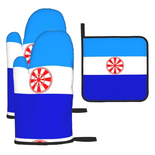 Ewenke Ofenhandschuhe mit Nationalflagge, 3 Stück, verbrühungssichere Mikrowellen-Ofenhandschuhe mit dem Komfort zum Öffnen von Topfdeckeln von SamLng