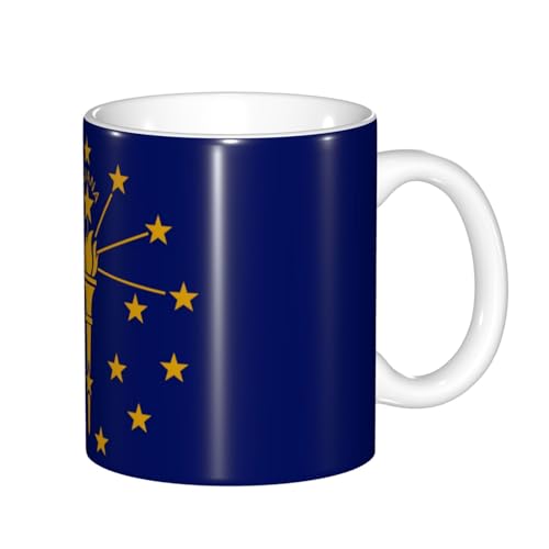 Farbwechsel-Tassen mit Indiana-Staatsflagge, hitzeempfindlich, thermochromische Magie, perfekt für Camping, Picknick, Innen- und Außenbereich von SamLng