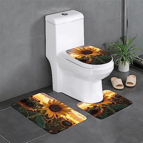 Farm Sunflower 3-teiliges Badteppich-Set – saugfähige Badezimmermatten, Badewannen-Duschmatten – ideal für Schminktische & Ferienhäuser Farm Sunflower 3-teiliges Badteppich-Set – saugfähige Badezimmermatten, Badewannen-Duschmatten – ideal für Schminktische & Ferienhäuser von SamLng