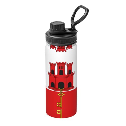 Flagge von Gibraltar 510.3 g Sport Isolierter Wasserkocher - Wasserflasche für heiße und kalte Getränke, perfekt für Reisen, Wandern, Camping Flagge von Gibraltar 510.3 g Sport Isolierter Wasserkocher - Wasserflasche für heiße und kalte Getränke, perfekt für Reisen, Wandern, Camping von SamLng