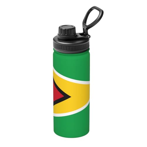 Flagge von Guyana 510.3 g Sport Isolierter Wasserkocher - Wasserflasche für heiße und kalte Getränke, perfekt für Reisen, Wandern, Camping Flagge von Guyana 510.3 g Sport Isolierter Wasserkocher - Wasserflasche für heiße und kalte Getränke, perfekt für Reisen, Wandern, Camping von SamLng