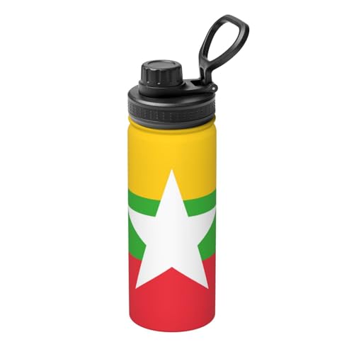 Flagge von Myanmar 510.3 g Sport Isolierter Wasserkocher - Wasserflasche für heiße und kalte Getränke, perfekt für Reisen, Wandern, Camping Flagge von Myanmar 510.3 g Sport Isolierter Wasserkocher - Wasserflasche für heiße und kalte Getränke, perfekt für Reisen, Wandern, Camping von SamLng