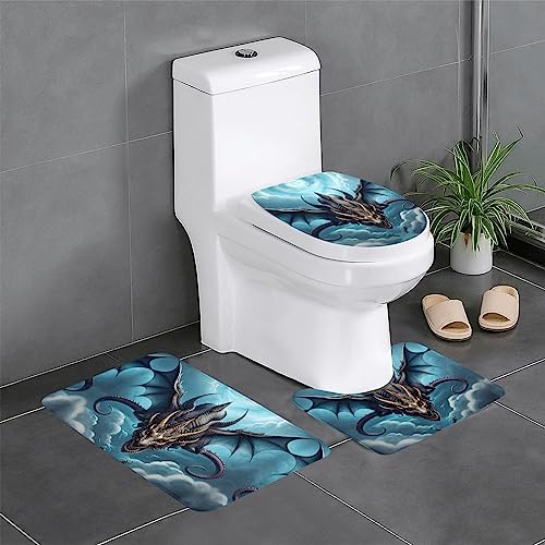 Flying Dragon 3-teiliges Badteppich-Set, saugfähige Badezimmermatten, Badewanne, Duschvorleger, ideal für Schminktische & Ferienhäuser Flying Dragon 3-teiliges Badteppich-Set, saugfähige Badezimmermatten, Badewanne, Duschvorleger, ideal für Schminktische & Ferienhäuser von SamLng