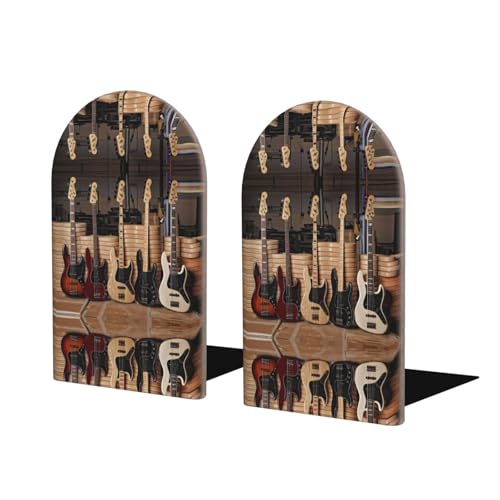Gitarre Bass Musik Instrumente Holz Buchstützen - Perfekte Buchhalter mit schützender Aufbewahrung für Ihre Bücher, Tagebücher, DVDs und Dokumente Gitarre Bass Musik Instrumente Holz Buchstützen - Perfekte Buchhalter mit schützender Aufbewahrung für Ihre Bücher, Tagebücher, DVDs und Dokumente von SamLng