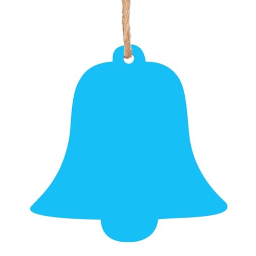Glockenförmige Weihnachts-Holzornamente, einfarbig, hellblau, hängende Dekorationen für Weihnachtsbaum-Party, ideal für Zuhause, Wände, Türen, Fenster Glockenförmige Weihnachts-Holzornamente, einfarbig, hellblau, hängende Dekorationen für Weihnachtsbaum-Party, ideal für Zuhause, Wände, Türen, Fenster von SamLng