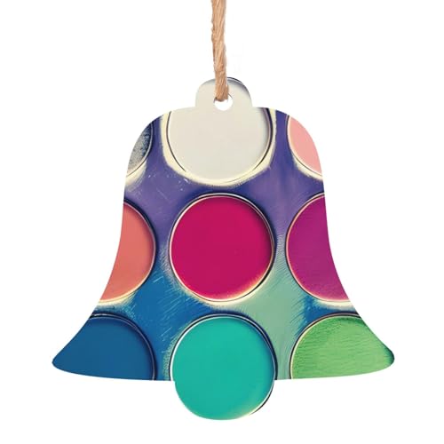 Glockenförmige Weihnachts-Holzornamente, runde Farbpalette, hängende Dekorationen für Weihnachtsbaum-Party, ideal für Zuhause, Wände, Türen, Fenster Glockenförmige Weihnachts-Holzornamente, runde Farbpalette, hängende Dekorationen für Weihnachtsbaum-Party, ideal für Zuhause, Wände, Türen, Fenster von SamLng