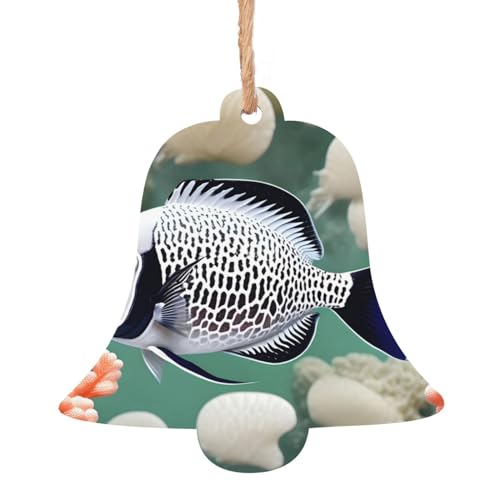 Glockenförmige Weihnachts-Holzornamente, weiße tropische Fische, hängende Dekorationen für Weihnachtsbaum-Party, ideal für Zuhause, Wände, Türen, Fenster Glockenförmige Weihnachts-Holzornamente, weiße tropische Fische, hängende Dekorationen für Weihnachtsbaum-Party, ideal für Zuhause, Wände, Türen, Fenster von SamLng