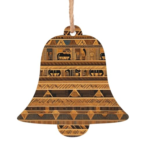 Glockenförmige Weihnachts-Holzornamente – Ägyptische Fresken hängende Dekorationen für Weihnachtsbaum-Party – ideal für Zuhause, Wände, Türen, Fenster Glockenförmige Weihnachts-Holzornamente – Ägyptische Fresken hängende Dekorationen für Weihnachtsbaum-Party – ideal für Zuhause, Wände, Türen, Fenster von SamLng
