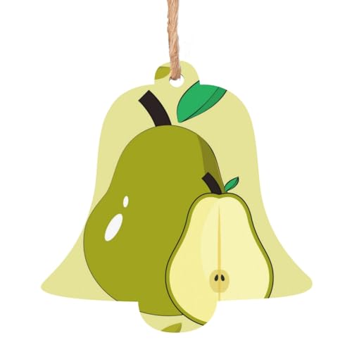 Glockenförmige Weihnachts-Holzornamente – Cartoon-Birnen-Hängedekorationen für Weihnachtsbaum-Party – ideal für Zuhause, Wände, Türen, Fenster von SamLng