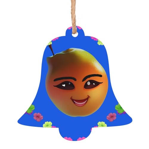 Glockenförmige Weihnachts-Holzornamente – Smiley, gelbe Birne, hängende Dekorationen für Weihnachtsbaum-Party – ideal für Zuhause, Wände, Türen, Fenster Glockenförmige Weihnachts-Holzornamente – Smiley, gelbe Birne, hängende Dekorationen für Weihnachtsbaum-Party – ideal für Zuhause, Wände, Türen, Fenster von SamLng