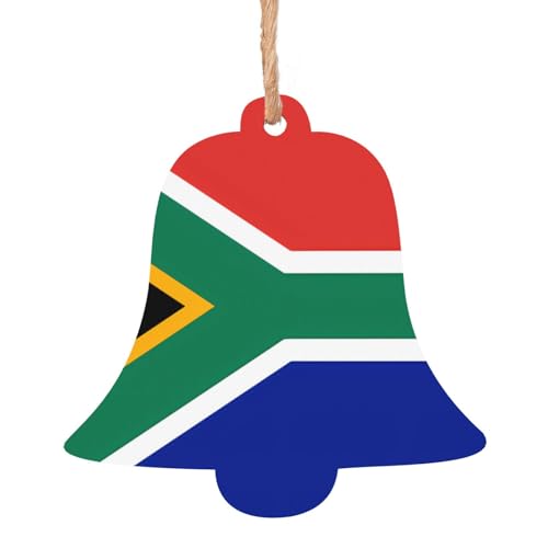 Glockenförmige Weihnachts-Holzornamente – Südafrika-Flagge, hängende Dekorationen für Weihnachtsbaum-Party – ideal für Zuhause, Wände, Türen, Fenster Glockenförmige Weihnachts-Holzornamente – Südafrika-Flagge, hängende Dekorationen für Weihnachtsbaum-Party – ideal für Zuhause, Wände, Türen, Fenster von SamLng