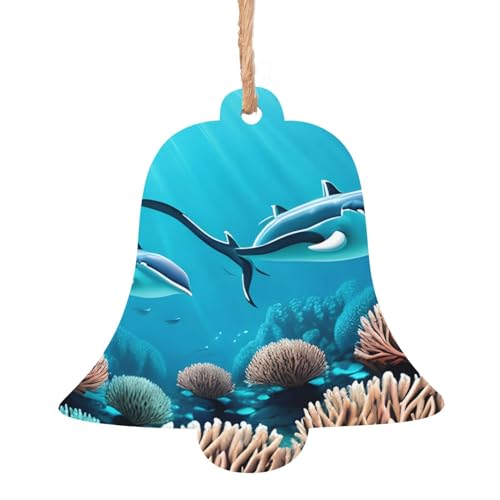 Glockenförmige Weihnachts-Holzornamente – Tiefsee-Wale hängende Dekorationen für Weihnachtsbaum-Party – ideal für Zuhause, Wände, Türen, Fenster Glockenförmige Weihnachts-Holzornamente – Tiefsee-Wale hängende Dekorationen für Weihnachtsbaum-Party – ideal für Zuhause, Wände, Türen, Fenster von SamLng