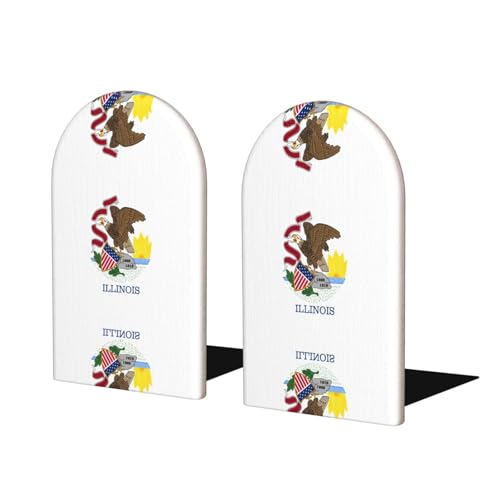 Illinois Buchstützen aus Holz mit Staatsflagge – perfekte Buchhalter mit schützender Aufbewahrung für Ihre Bücher, Zeitschriften, DVDs und Dokumente Illinois Buchstützen aus Holz mit Staatsflagge – perfekte Buchhalter mit schützender Aufbewahrung für Ihre Bücher, Zeitschriften, DVDs und Dokumente von SamLng