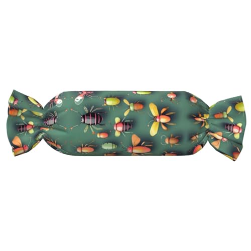 Insect Atlas Print Candy Shaped Cylindrical Pillow - Adjustable Neck Support Back Cushion Memory Foam Travel Pillow von SamLng