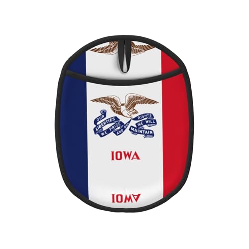 Iowa Topflappen-Sets mit Staatsflagge – Küchenhandschuhe und hitzebeständige Küchenofen-Pads – Mikrowellen-Silikon-Topfmatte von SamLng