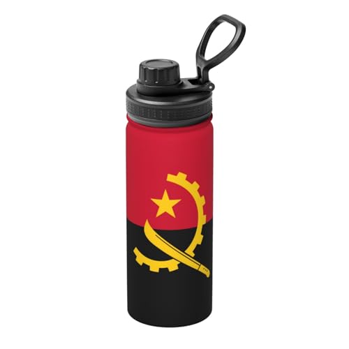 Isolierter Wasserkocher mit Angola-Flagge, 530 ml, Wasserflasche für heiße und kalte Getränke, perfekt für Reisen, Wandern, Camping von SamLng