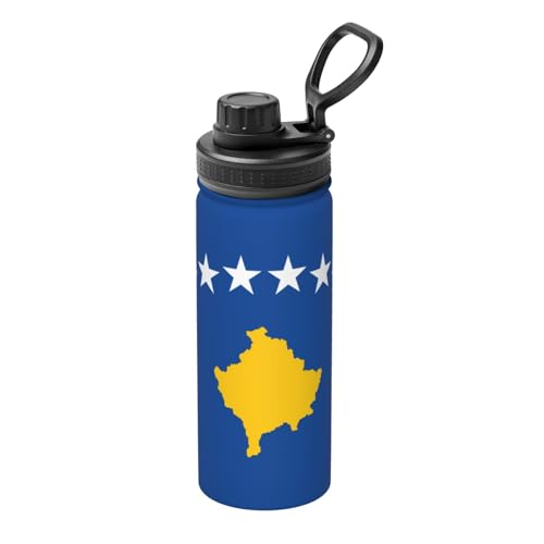 Isolierter Wasserkocher mit Flagge des Kosovo, 530 ml, Wasserflasche für heiße und kalte Getränke, perfekt für Reisen, Wandern, Camping Isolierter Wasserkocher mit Flagge des Kosovo, 530 ml, Wasserflasche für heiße und kalte Getränke, perfekt für Reisen, Wandern, Camping von SamLng