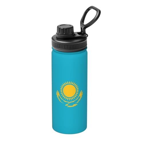 Isolierter Wasserkocher mit Flagge von Kasachstan, 530 ml, Wasserflasche für heiße und kalte Getränke, perfekt für Reisen, Wandern, Camping Isolierter Wasserkocher mit Flagge von Kasachstan, 530 ml, Wasserflasche für heiße und kalte Getränke, perfekt für Reisen, Wandern, Camping von SamLng