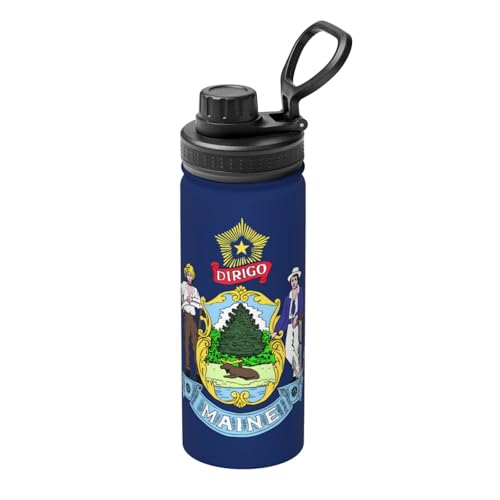 Isolierter Wasserkocher mit Maine State Flagge, 530 ml, Wasserflasche für heiße und kalte Getränke, perfekt für Reisen, Wandern, Camping Isolierter Wasserkocher mit Maine State Flagge, 530 ml, Wasserflasche für heiße und kalte Getränke, perfekt für Reisen, Wandern, Camping von SamLng