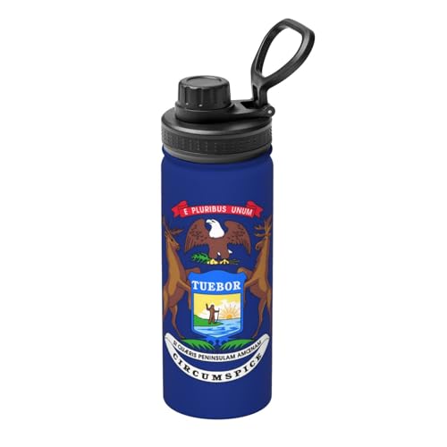 Isolierter Wasserkocher mit Michigan-Staatsflagge, 530 ml, Wasserflasche für heiße und kalte Getränke, perfekt für Reisen, Wandern, Camping Isolierter Wasserkocher mit Michigan-Staatsflagge, 530 ml, Wasserflasche für heiße und kalte Getränke, perfekt für Reisen, Wandern, Camping von SamLng