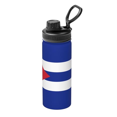 Isolierter Wasserkocher mit kubanischer Flagge, 530 ml, Wasserflasche für heiße und kalte Getränke, perfekt für Reisen, Wandern, Camping von SamLng