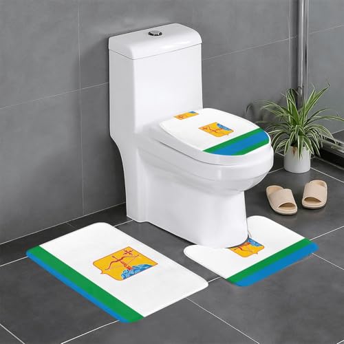 Kirov Flagge, 3-teiliges Badteppich-Set, saugfähige Badezimmermatten, Badewanne, Duschvorleger, ideal für Schminktische & Ferienhäuser von SamLng
