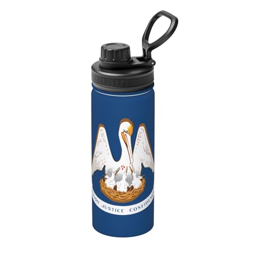 Louisiana State Flag 510.3 g Sport Isolierter Wasserkocher - Wasserflasche für heiße und kalte Getränke, perfekt für Reisen, Wandern, Camping von SamLng