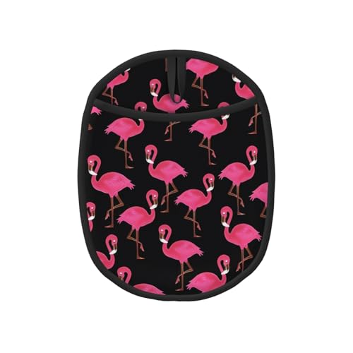 Lovely Pink Flamingos Topflappen-Sets – Küchenhandschuhe und hitzebeständige Küchenofen-Pads – Mikrowellen-Silikon-Topfmatte von SamLng