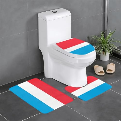 Luxemburger Flagge, 3-teiliges Badteppich-Set – saugfähige Badezimmermatten, Badewannen-Duschmatten – ideal für Schminktische & Ferienhäuser Luxemburger Flagge, 3-teiliges Badteppich-Set – saugfähige Badezimmermatten, Badewannen-Duschmatten – ideal für Schminktische & Ferienhäuser von SamLng