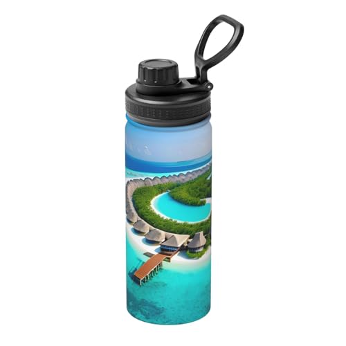 Maldives Scenery Isolierter Wasserkocher, 530 ml, Wasserflasche für heiße und kalte Getränke, perfekt für Reisen, Wandern, Camping Maldives Scenery Isolierter Wasserkocher, 530 ml, Wasserflasche für heiße und kalte Getränke, perfekt für Reisen, Wandern, Camping von SamLng