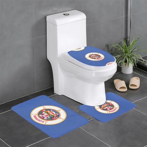 Minnesota 3-teiliges Badteppich-Set mit Staatsflagge – saugfähige Badezimmermatten, Badewannen-Duschmatten – ideal für Schminktische und Ferienhäuser Minnesota 3-teiliges Badteppich-Set mit Staatsflagge – saugfähige Badezimmermatten, Badewannen-Duschmatten – ideal für Schminktische und Ferienhäuser von SamLng