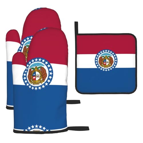 Missouri Ofenhandschuhe, Topflappen-Set, 3-teilig, verbrühungssichere Mikrowellen-Ofenhandschuhe mit dem Komfort zum Öffnen von Topfdeckeln Missouri Ofenhandschuhe, Topflappen-Set, 3-teilig, verbrühungssichere Mikrowellen-Ofenhandschuhe mit dem Komfort zum Öffnen von Topfdeckeln von SamLng