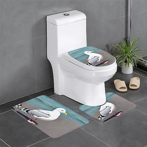 Niedliche Möwe 3-teiliges Badteppich-Set – saugfähige Badezimmermatten, Badewannen-Duschmatten – ideal für Schminktische & Ferienhäuser Niedliche Möwe 3-teiliges Badteppich-Set – saugfähige Badezimmermatten, Badewannen-Duschmatten – ideal für Schminktische & Ferienhäuser von SamLng