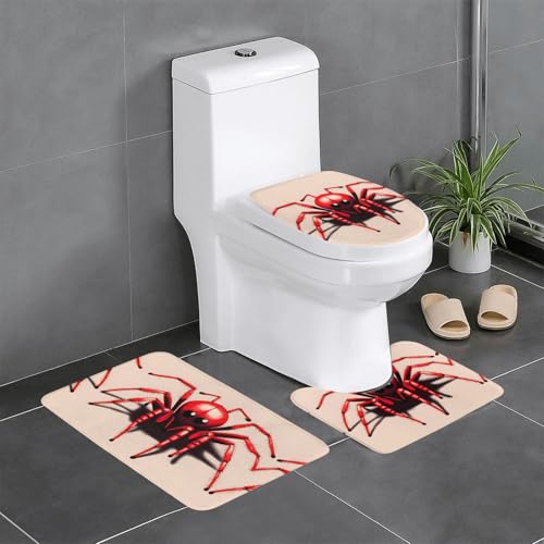 Niedliche kleine rote Spinne 3-teiliges Badteppich-Set – saugfähige Badezimmermatten, Badewannen-Duschmatten – ideal für Schminktische und Ferienhäuser Niedliche kleine rote Spinne 3-teiliges Badteppich-Set – saugfähige Badezimmermatten, Badewannen-Duschmatten – ideal für Schminktische und Ferienhäuser von SamLng