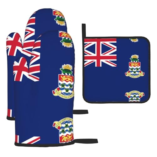 Ofenhandschuhe, Topflappen-Set, Motiv: Flagge der Kaimaninseln, verbrühungssichere Mikrowellen-Ofenhandschuhe mit dem Komfort zum Öffnen von Topfdeckeln Ofenhandschuhe, Topflappen-Set, Motiv: Flagge der Kaimaninseln, verbrühungssichere Mikrowellen-Ofenhandschuhe mit dem Komfort zum Öffnen von Topfdeckeln von SamLng