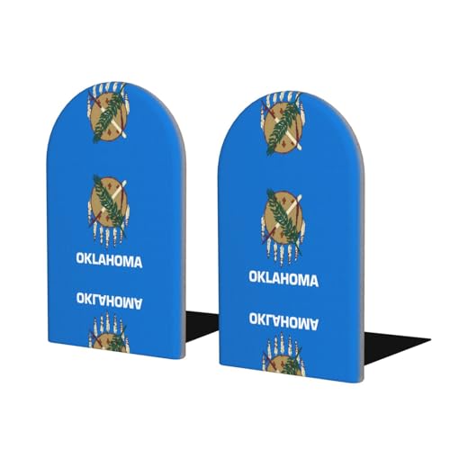 Oklahoma Buchstützen mit Staatsflagge aus Holz – perfekte Buchhalter mit schützender Aufbewahrung für Ihre Bücher, Tagebücher, DVDs und Dokumente Oklahoma Buchstützen mit Staatsflagge aus Holz – perfekte Buchhalter mit schützender Aufbewahrung für Ihre Bücher, Tagebücher, DVDs und Dokumente von SamLng