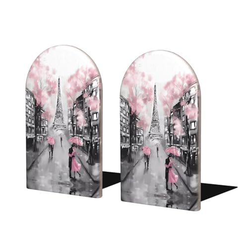 Paris Street Eiffelturm Buchstützen aus Holz, rosa Blumenmuster, perfekte Buchhalter mit schützender Aufbewahrung für Ihre Bücher, Tagebücher, DVDs und Dokumente Paris Street Eiffelturm Buchstützen aus Holz, rosa Blumenmuster, perfekte Buchhalter mit schützender Aufbewahrung für Ihre Bücher, Tagebücher, DVDs und Dokumente von SamLng