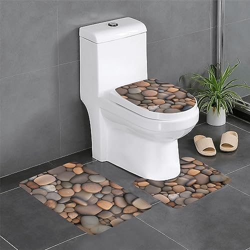 Pebbles in the Beach 3-teiliges Badteppich-Set – saugfähige Badezimmermatten, Badewannen-Duschmatten – ideal für Schminktische & Ferienhäuser Pebbles in the Beach 3-teiliges Badteppich-Set – saugfähige Badezimmermatten, Badewannen-Duschmatten – ideal für Schminktische & Ferienhäuser von SamLng