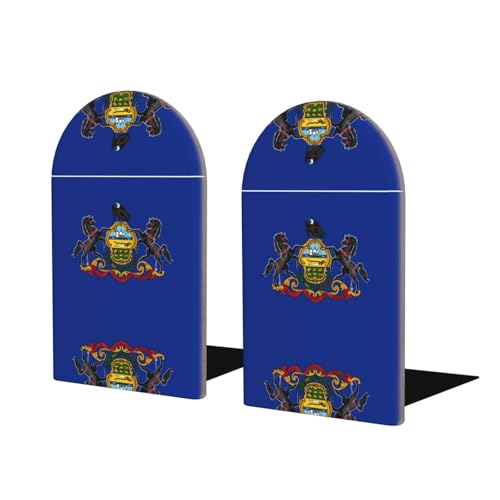 Pennsylvania Buchstützen mit Staatsflagge aus Holz – perfekte Buchhalter mit schützender Aufbewahrung für Ihre Bücher, Tagebücher, DVDs und Dokumente Pennsylvania Buchstützen mit Staatsflagge aus Holz – perfekte Buchhalter mit schützender Aufbewahrung für Ihre Bücher, Tagebücher, DVDs und Dokumente von SamLng