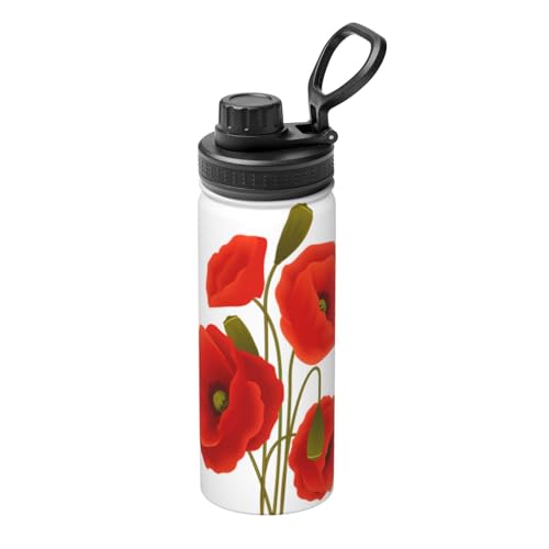 Poppy Flowers Isolierter Wasserkocher für heiße und kalte Getränke, perfekt für Reisen, Wandern, Camping Poppy Flowers Isolierter Wasserkocher für heiße und kalte Getränke, perfekt für Reisen, Wandern, Camping von SamLng