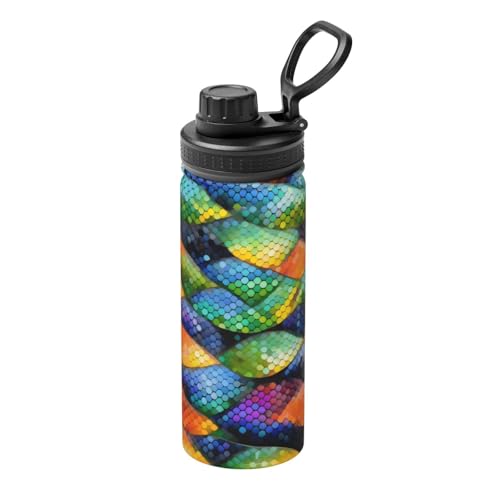 Rainbow Fish Scale 510.3 g Sport Isolierter Wasserkocher - Wasserflasche für heiße und kalte Getränke, perfekt für Reisen, Wandern, Camping Rainbow Fish Scale 510.3 g Sport Isolierter Wasserkocher - Wasserflasche für heiße und kalte Getränke, perfekt für Reisen, Wandern, Camping von SamLng