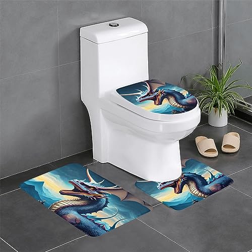 Roaring Dragon 3-teiliges Badteppich-Set, saugfähige Badezimmermatten, Badewanne, Duschvorleger, ideal für Schminktische & Ferienhäuser Roaring Dragon 3-teiliges Badteppich-Set, saugfähige Badezimmermatten, Badewanne, Duschvorleger, ideal für Schminktische & Ferienhäuser von SamLng
