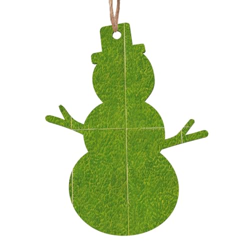 Schneemann-Form aus Holz – Grünes Grasland hängende Dekorationen für Weihnachtsbaumparty – ideal für Zuhause, Wände, Türen, Fenster Schneemann-Form aus Holz – Grünes Grasland hängende Dekorationen für Weihnachtsbaumparty – ideal für Zuhause, Wände, Türen, Fenster von SamLng