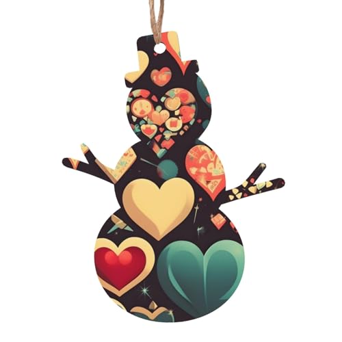 Schneemann-Form aus Holz – Herz Crush Blume hängende Dekorationen für Weihnachtsbaumparty – ideal für Zuhause, Wände, Türen, Fenster Schneemann-Form aus Holz – Herz Crush Blume hängende Dekorationen für Weihnachtsbaumparty – ideal für Zuhause, Wände, Türen, Fenster von SamLng