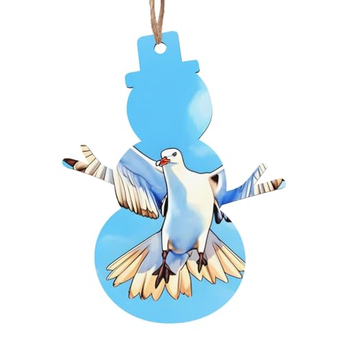 Schneemann-Form aus Holz – Möwen im Flug hängende Dekorationen für Weihnachtsbaumparty – ideal für Zuhause, Wände, Türen, Fenster Schneemann-Form aus Holz – Möwen im Flug hängende Dekorationen für Weihnachtsbaumparty – ideal für Zuhause, Wände, Türen, Fenster von SamLng