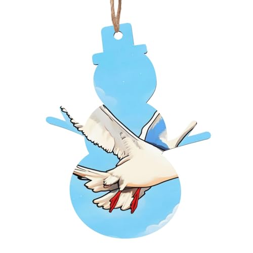 Schneemann-Form aus Holz – fliegende Möwen hängende Dekorationen für Weihnachtsbaumparty – ideal für Zuhause, Wände, Türen, Fenster Schneemann-Form aus Holz – fliegende Möwen hängende Dekorationen für Weihnachtsbaumparty – ideal für Zuhause, Wände, Türen, Fenster von SamLng