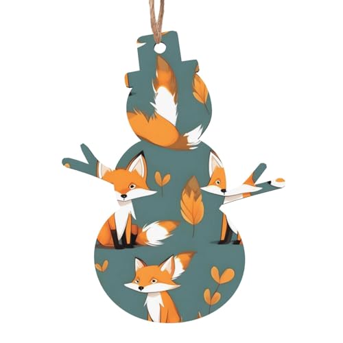 Schneemann-Form aus Holz – gelber Fuchs hängende Dekorationen für Weihnachtsbaumparty – ideal für Zuhause, Wände, Türen, Fenster Schneemann-Form aus Holz – gelber Fuchs hängende Dekorationen für Weihnachtsbaumparty – ideal für Zuhause, Wände, Türen, Fenster von SamLng