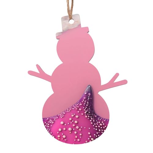Schneemann-Form aus Holz – rosa Sand Strand hängende Dekorationen für Weihnachtsbaumparty – ideal für Zuhause, Wände, Türen, Fenster Schneemann-Form aus Holz – rosa Sand Strand hängende Dekorationen für Weihnachtsbaumparty – ideal für Zuhause, Wände, Türen, Fenster von SamLng